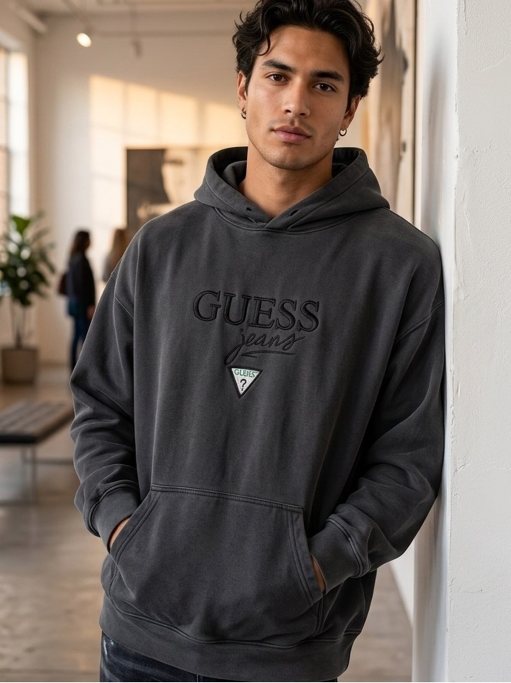 Vintage GUESS Jeans by Georges Marciano Hoodie Black Size L Made in USA